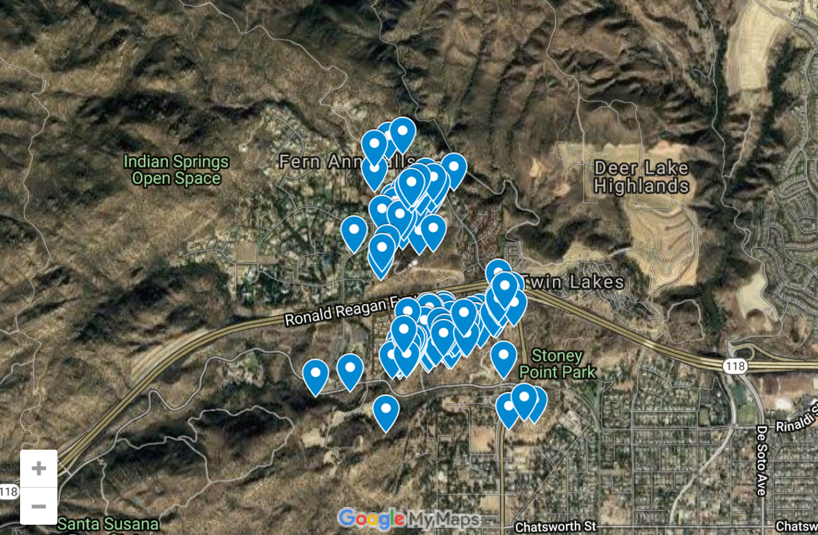 Iverson Movie Ranch Interactive map of the Iverson Movie Ranch